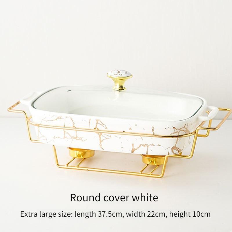 Creative Rectangular Double Ear Ceramic Casserole Household Tableware Light Fire Heating Hotel Dry Soup Pot