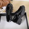 Lace-up small leather shoes women's new spring student retro platform single shoes small muffin shoes women