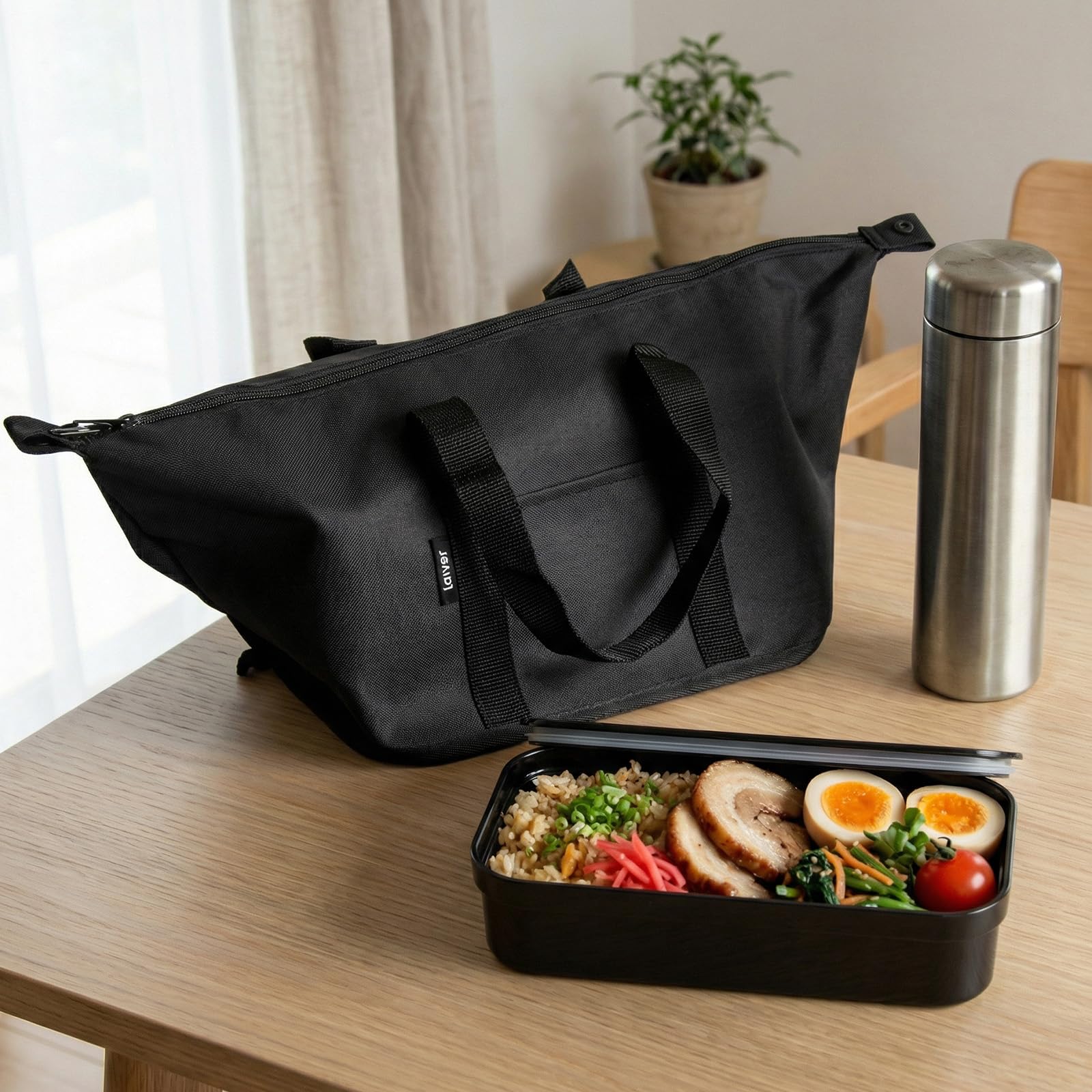 

Моющаяся сумка-ланчбокс Yamazaki для супермаркета и магазина, бенто, герметичный ланч-бокс с клапаном, замороженный рис, Черная башня 1940 1364 (Ямадзаки) (припадки