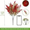 Artificial Plastic Pine Tree Green Red Leaves Balcony Garden Indoor Outdoor Party Potted Plant Home Decoration Floral Art Basket
