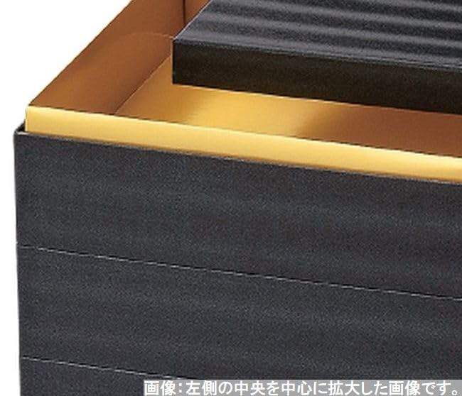 Outdoor Lunch Box Made In 3 Washi Black Wave X X J-kitchens (Lunch Box) Japan, Tiers, 7-inch, Paper, Pattern, 22.0cm 22.0cm 17.6cm