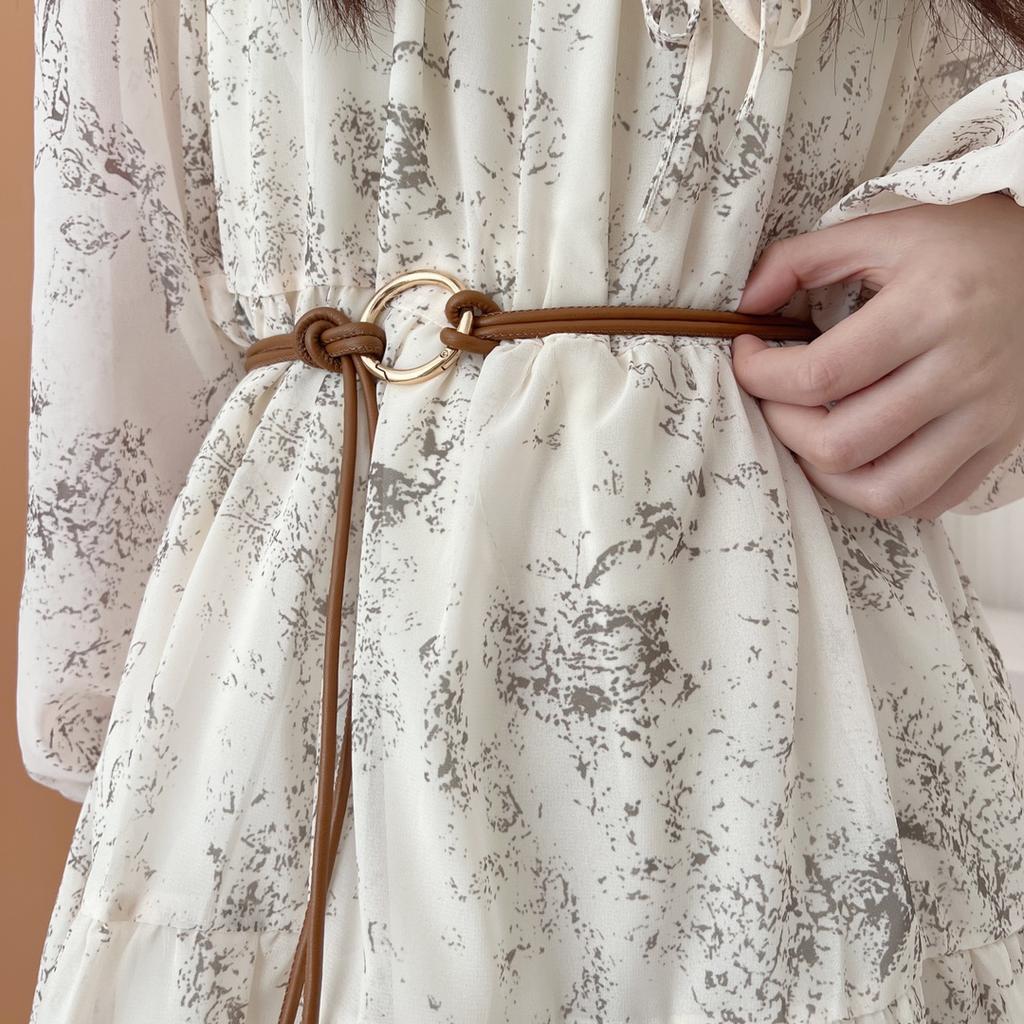 Womens Original Design Summer Thin Leather Waist Belt Perfect For Dresses Long
