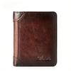 New men's wallet vertical first layer cowhide anti-theft swipe card degaussing genuine leather wallet popular wallet