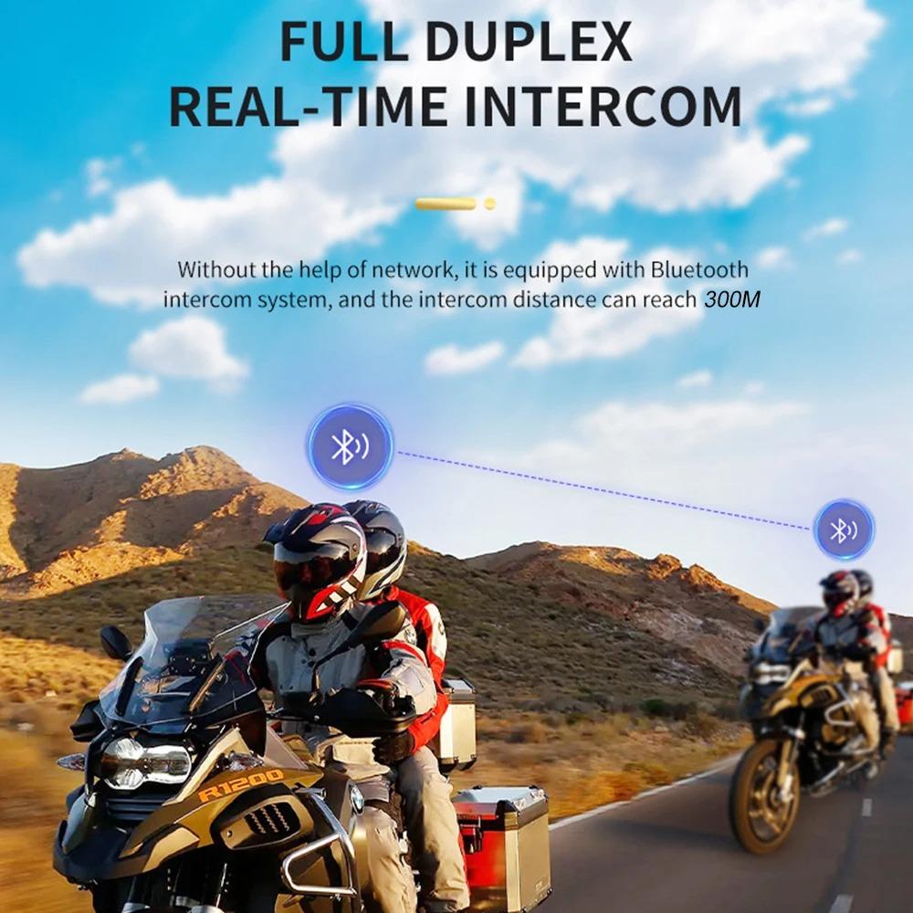 Motorcycle Helmet Bluetooth Intercom BT12B with Noise Reduction and IP65 Waterproof