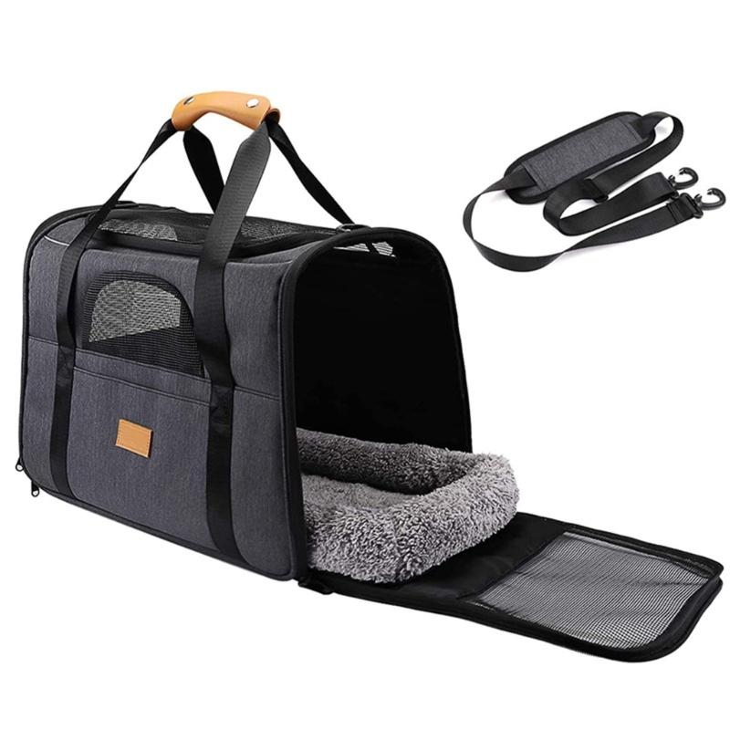 Small Pet Carriers Bag with Ventilated Mesh Window Side Storage Pocket for Commuting and Short Trip Easy to Carry