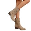 Autumn and Winter Women's Medium Boots Thick Heel Pointed Martin Boots Fashion Retro Medium Boots