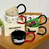 Hand Pinch Big Ear Mug Cartoon Puppy Ceramic Cup Creative Coffee Cup Color Box Couple Cup Gift