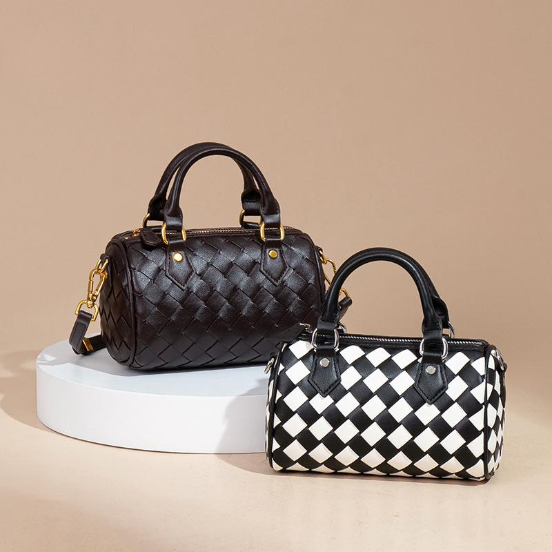 Vevd dameveske Elegant Boston-veske, Håndholdt putepose Casual skulderveske crossbody