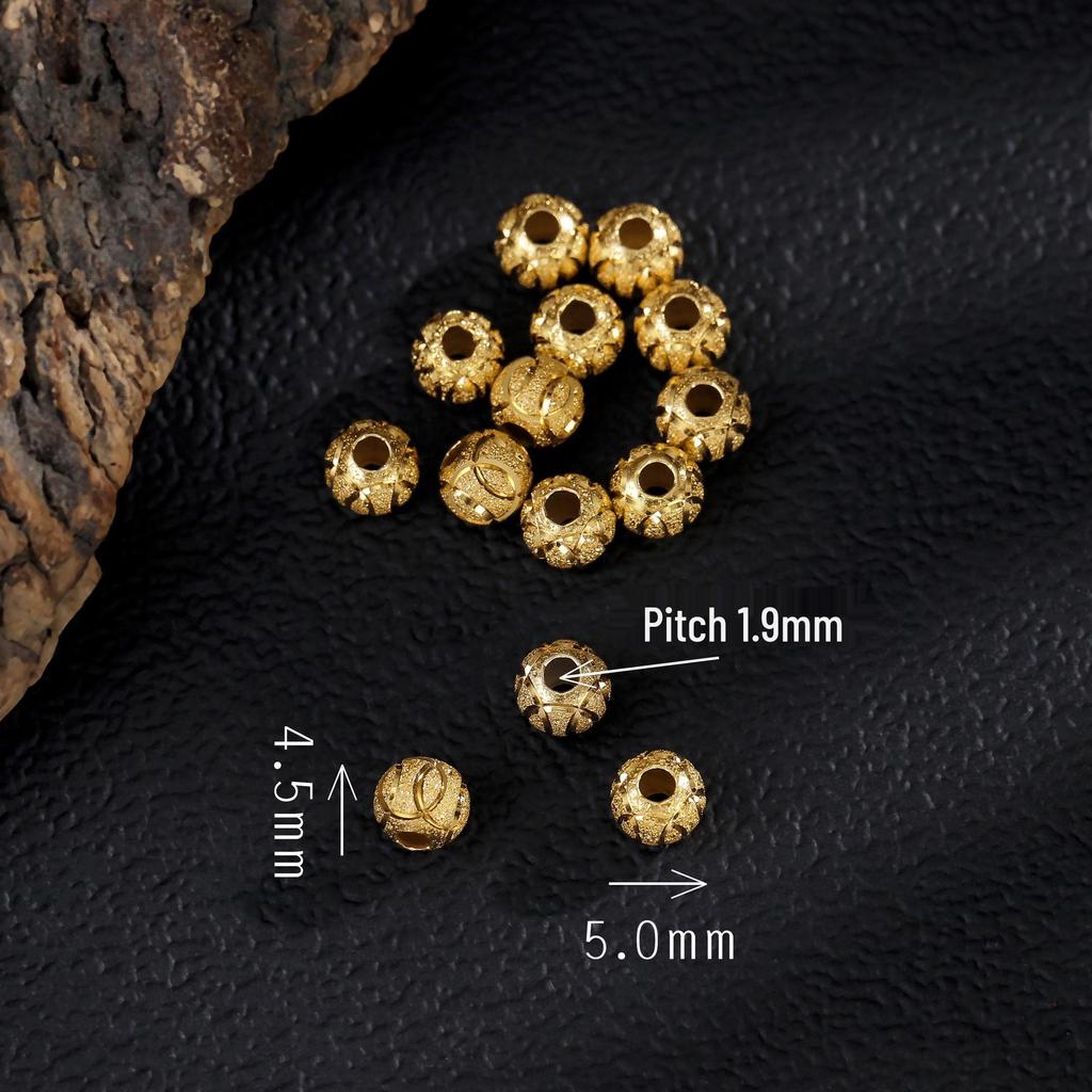 Argent Sterling S925 avec Perles Espacement Plaqué Or 24K pour Bijoux DIY
