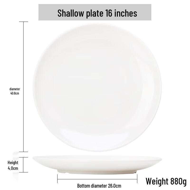 White Melamine Round Shallow Dinner Plates