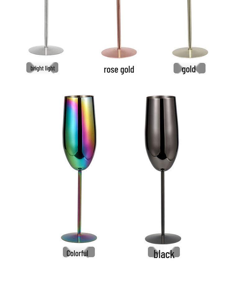 304 Stainless Steel Cocktail & Champagne Goblet, 250ml Metal Wine Glass for Bar & KTV.