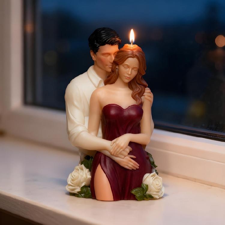 Silicone Rose Couple Shaped Mold for Creating 3D Candle Epoxy Resin Handmade Wedding Decoration Mould Handmade Candle Tool
