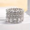 s/Set Sparkling Temperament Women Ring Cubic Zirconia Luxury Party Wedding Lady Wearable Accessories Jewelry for Versatile