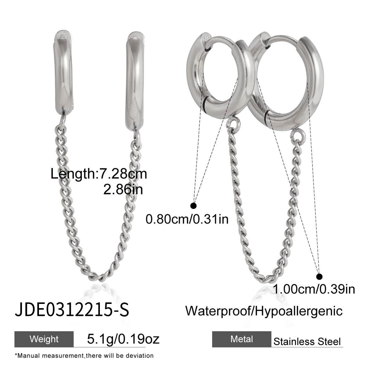 Double Hoop Tassel Stainless Steel Earrings for Women Classic Minimalist Luxury Stylish Ear Jewelry