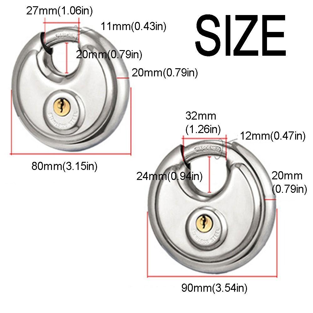 Compact Round Disc Lock Stainless Steel Security Lock Disc Locking Padlock  Carriage Door