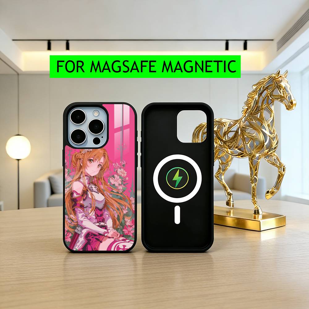 Sword Art Online A-Asuna Y-Yuuki-es Phone Case For iPhone17,16,15,14,13,12,11 Plus,Pro Magnetic For Magsafe Wireless Charging