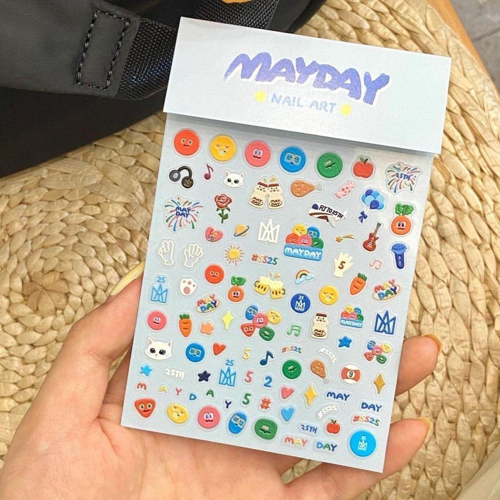 Naklejki 3D na paznokcie Graffiti Mayday: Wytłaczany wzór z kreskówkowym jabłkiem