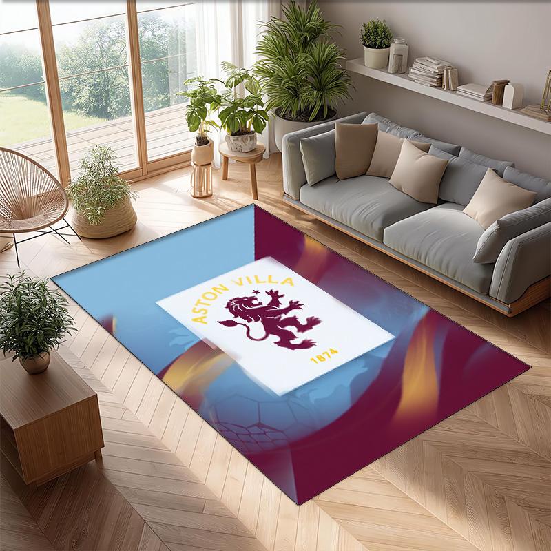 Aston Villa Football Soccer Football Pattern Soft Area Rug Non Slip Indoor Floor Carpet Sports Decor Mat for Bedroom