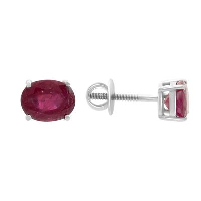 Strieborné náušnice s prírodným rubínom 3,286 ct (2151333)