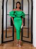 AOMEI Kvinner Festkjole Ruffles Bodycon Slire Spaghetti Strap Bursdag Cold Shoulder Even kjoler