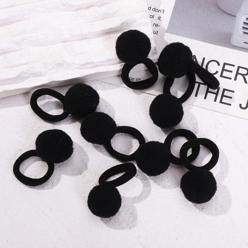 10pcs Kids Elastic Hair Bands Plush Ball Rubber Band For Children Girls Sweets Scrunchie Hair Ties Clip Baby Hair Accessories