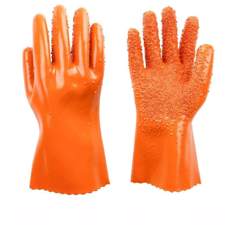 PVC Work Gloves Waterproof Oil & Chemical Resistant Non-slip Flexible Protective Gloves for Mechanical Repair Garage Use