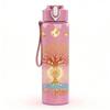 1PC Glowing Tree Of Life Print 750ml Color Plastic Sports Water Bottle Leakproof Flip Straw Lid Suitable for Sports Office Home Use
