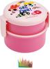 Powerpuff Girls Round Bento Box with Rice Ball Dishwasher and Microwave Made In Top Tier Bottom Tier 270ml 2-Tier Container, Safe, Japan, 230ml,