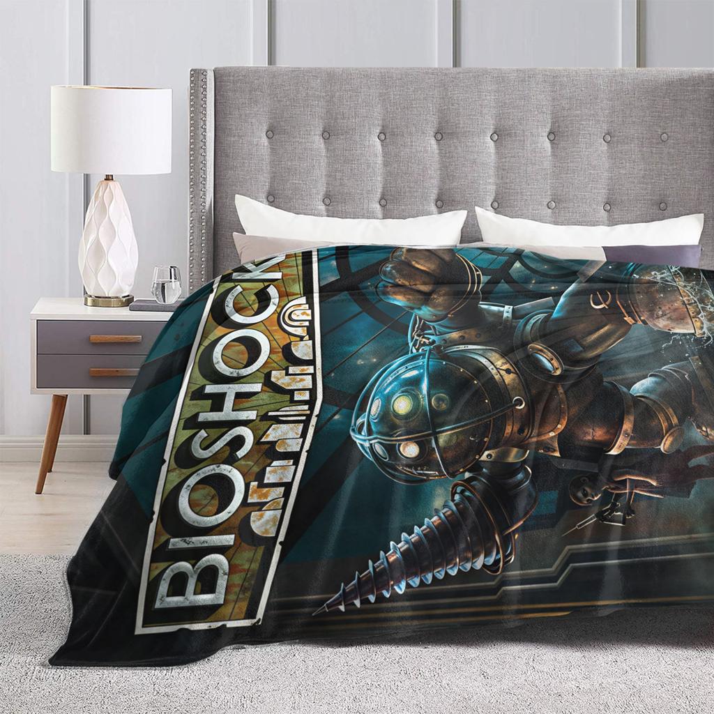 B-BioShocks 2 Remastered Blankets Super Warm Novelty Plush Throw Blanket For Home Decor Airplane Flannel Bedspread Bed Cover