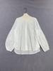 Spring 2026 French Embroidery Linen Shirt with Lantern Sleeves - Casual Vacation Style