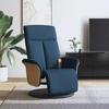 Massage Chair with Footrest Blue Fabric