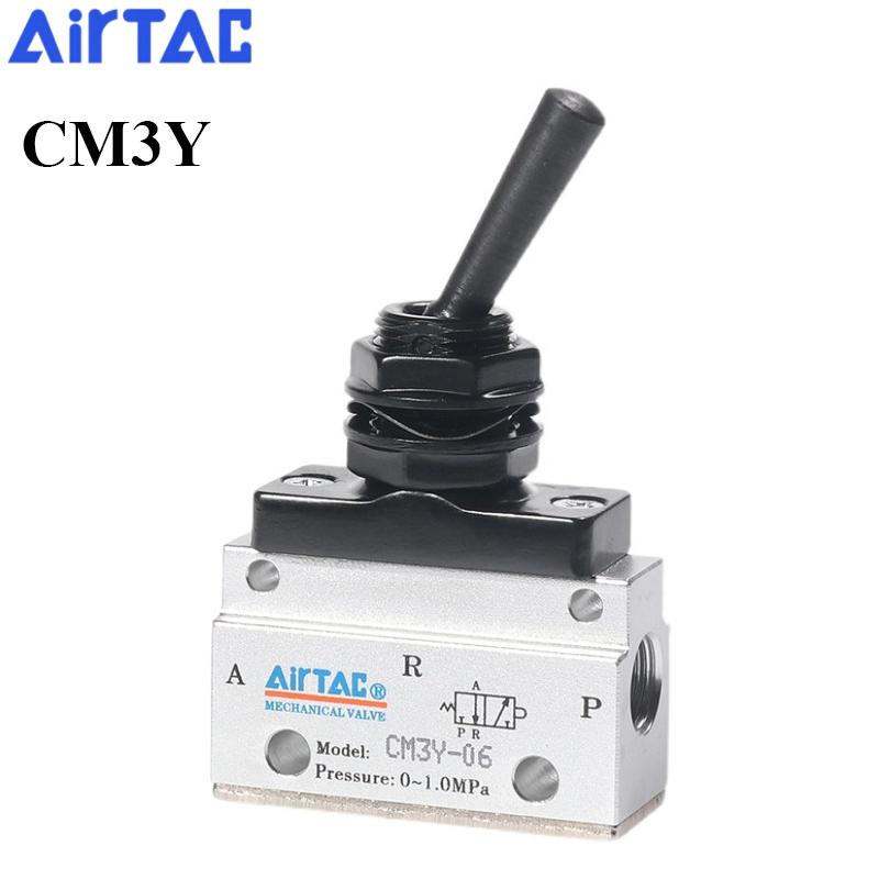 AirTAC CM3V05 CM3V06 CM3V08 CM3Y05 CM3Y06 CM3Y08 3/2 Way Vertical Lever Type Air Pneumatic External Control Mechanical Valve