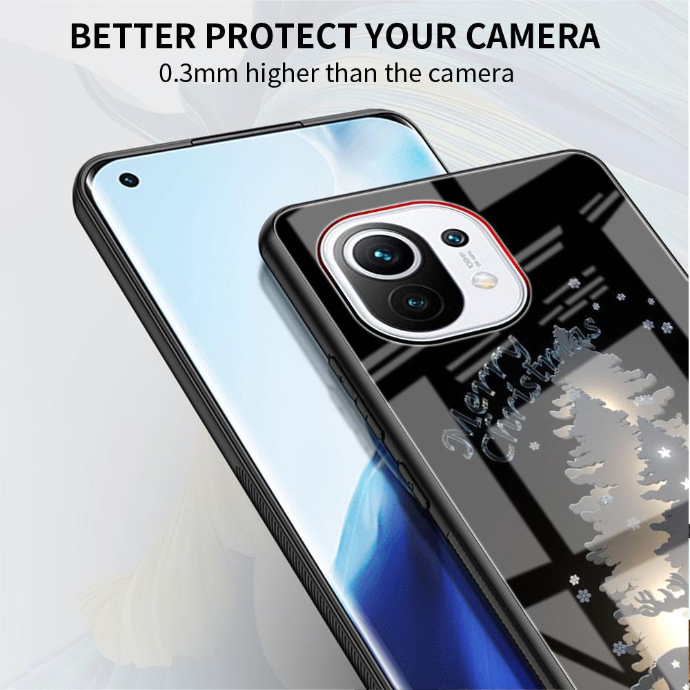 Fröhlicher Weihnachtsbaum Hirsch Glas Hülle Für Xiaomi Poco X3 NFC 11 Lite 11T F3 M3 Redmi Note 11 10 9 8 Pro 10S 9S 9A 9C Handyhülle