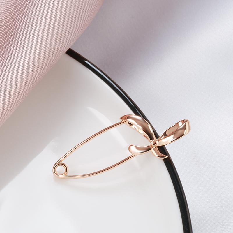 New  Rose Gold Women Brooch Fashion Wedding Jewelry Unique Creative Hollow Metal Bowknot Boutonniere Fine  Brooch