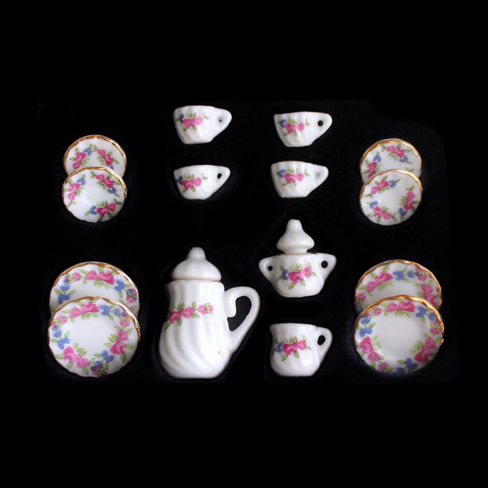 Kettle Doll House Cup Model Set Tableware Miniature Porcelain Tea Cup Set  Home Decor