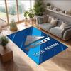 Fendt Crystal Velvet Rug, Custom Name Text Personalized Non‑Slip Floor Mat for Home Decor Gift