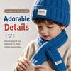 Knitted Kids Hat Scarf Set Soft Baby Beanie Hat New Children Winter Hat  Cold Weather Accessories