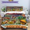 3pcs Pizza, NinjaTurtles Bedding Set. Soft and Comfortable with No Core Included (1x Duvet Cover + 2x Pillow Covers) yy251010143