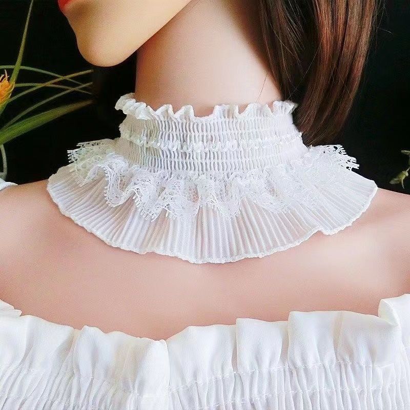Damen Dekorative Spitzenkragen Pullover Falscher Kragen Vielseitiger Schal Winter Mode Accessoire Elegant Trendig 2024 Frühling