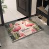 Welcome Flamingo Doormat: Washable Indoor Outdoor Entrance Carpet Rug Home Decoration Floor Mat for Front Door Hallway Bathroom