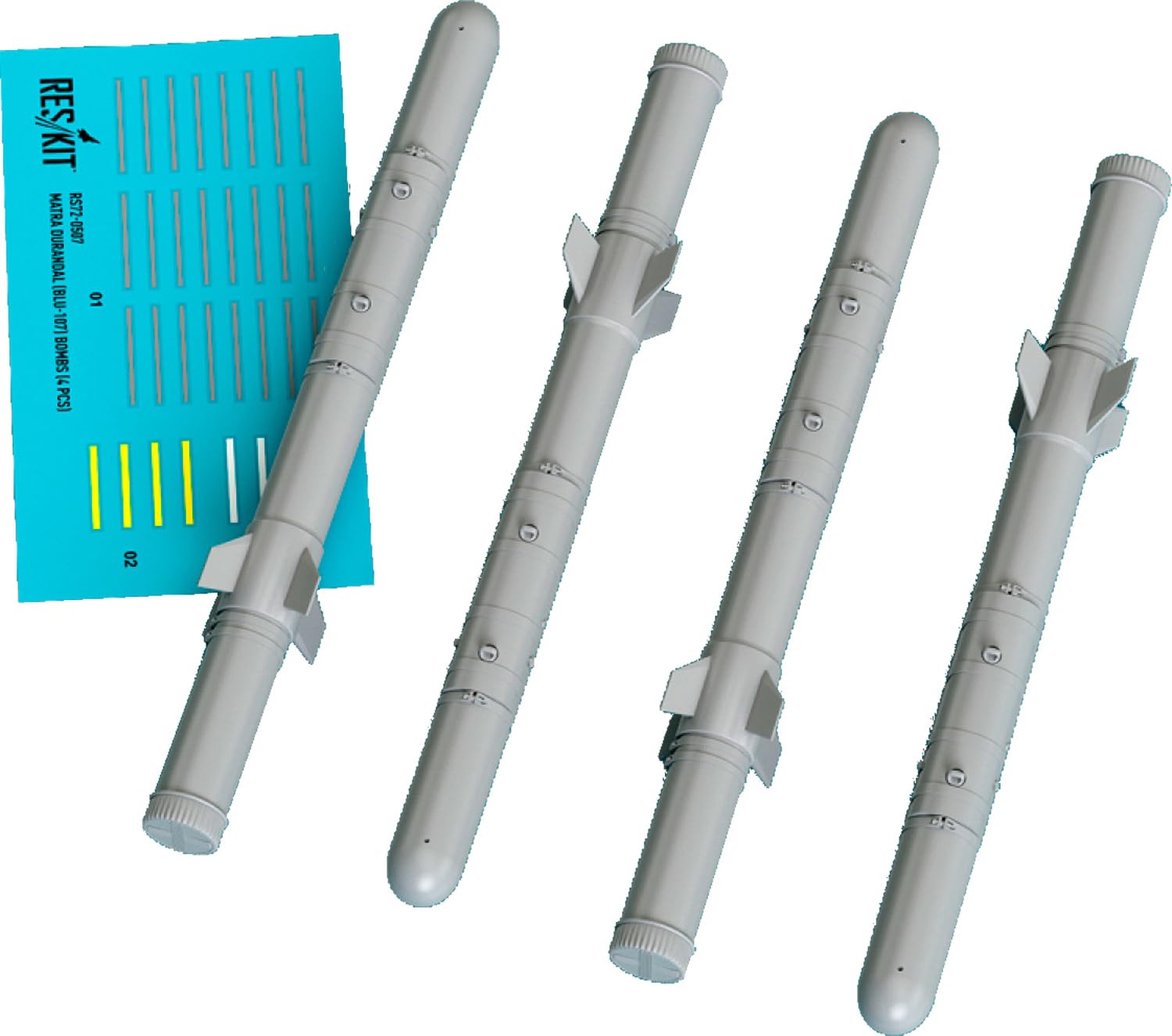 

Reskit Matra Durandal Runway Destruction Bomb Plastic Model Parts 1/72 (BLU-107) (4 pieces) RSK72-0507 (Airplane)