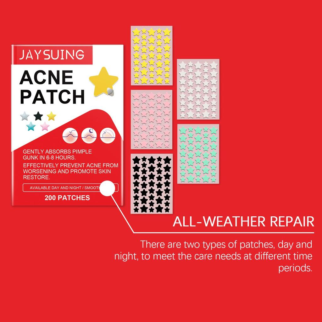Jaysuing Acne Patches: Top-quality Hydrogel Acne Patches Designed Specifically To Reduce Acne and Whiteheads, 200 Pieces.