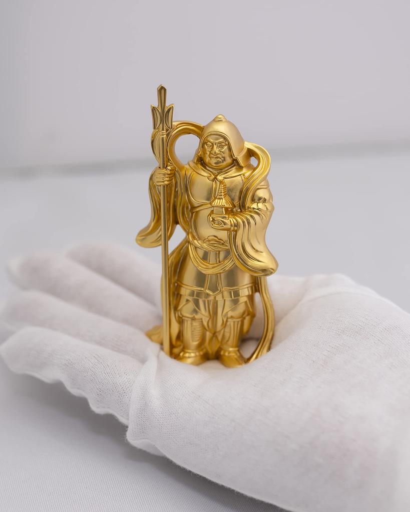one of the Seven Lucky Gods by Makita Original Buddhist Takaoka bronzeware Bishamonten, (gold-plated/24k gold) Shuun. model statue, (Bishamonten