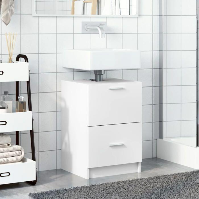 VidaXL White Sink Cabinet 40x37x59 Cm Engineered Wood, Bathroom Cabinet, Bathroom Storage Cabinet, 848101