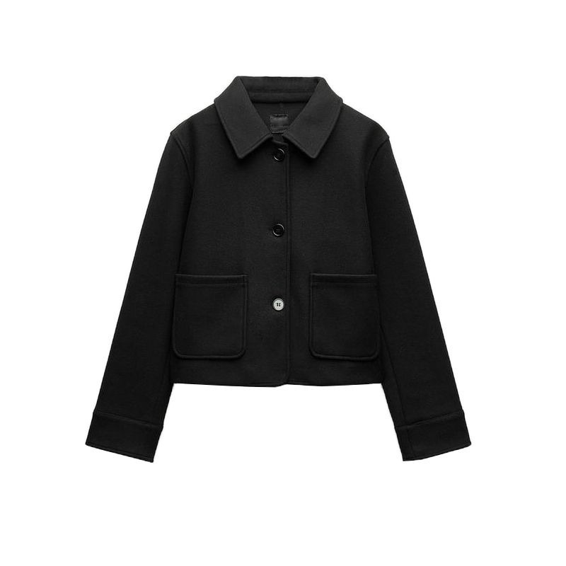 Fall and Winter New Women's Clothing Fashion Air Outlet Pocket Decoration Soft Lapel Long Sleeves Single Breasted Outwear 5070469