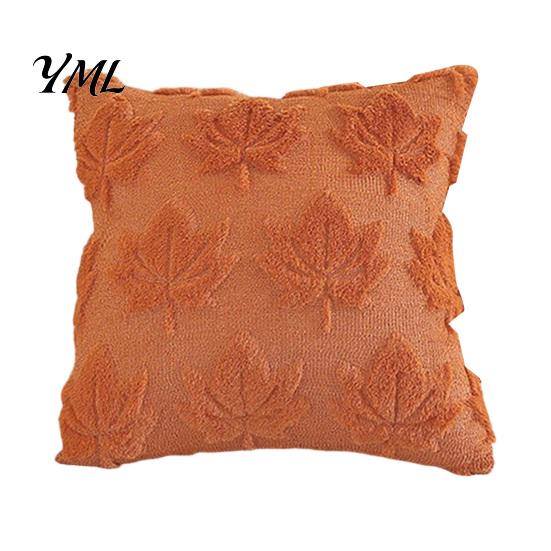 Farmhouse Fall Pillow Covers Plush Pumpkin Cushion Cover, Halloween Throw 18 X Inches Maple Leaf Case for Sofa Couch Cozy Decor Unique Home