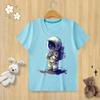 Childrens Pure Cotton Tshirt Astronaut Print Tshirt  Oneck Short Sleeve Kids Clothes Boys Clothes Girls Clothes