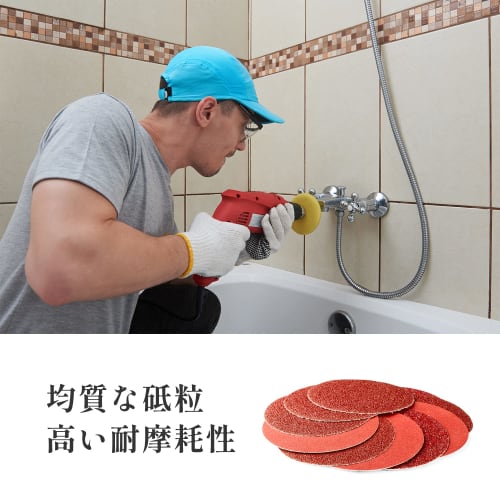 Round Sandpaper (5 Types, 100 Sheets) with Magic Sandpaper Holder, 100#, 180#, 240#, 1500#, and 3000#, for Woodworking, DIY, Car Polishing, and Metal