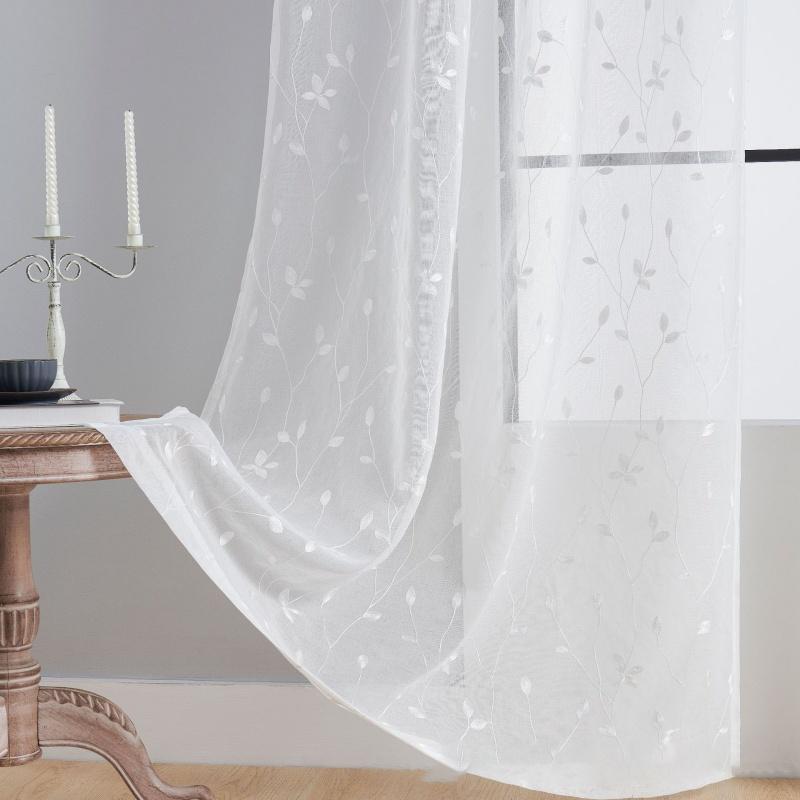 Tende Trasparenti con Stampa Floreale - Foulard in Voile Filtrante per Balcone, Finestra a Baia, Soggiorno, Divisorio e Privacy
