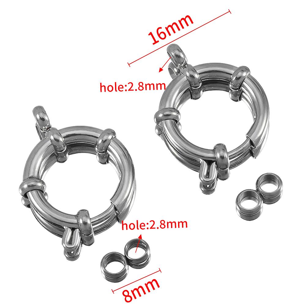 4 Stück 10-18mm Edelstahl Federverschlüsse Runder Seglerverschluss Armband Zwei Ösen Verbinder DIY Schlüsselbein Halskette Schmuckherstellung